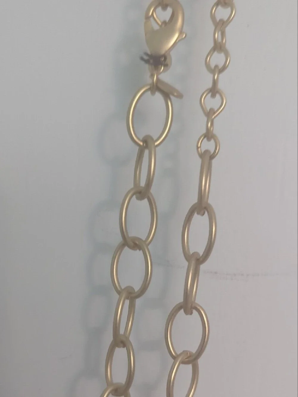 Gold-Tone Long Long Necklace with Purple Bead Accents